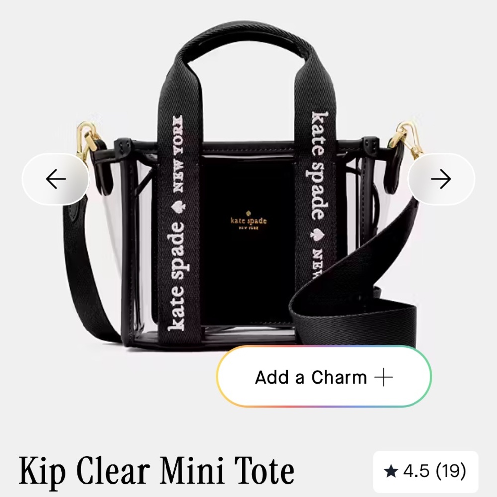 Kate Spade Black Clear Mini Bag BNWT